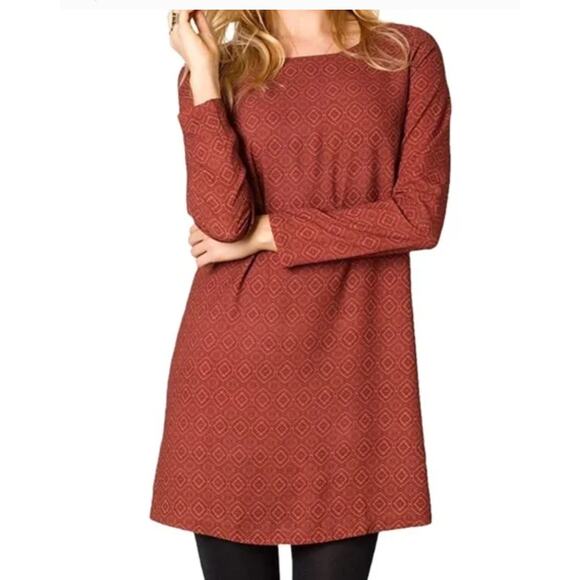 Prana Dress Women Small Orange Red Pomegranate Cece Medallion Print Mini - Picture 1 of 8